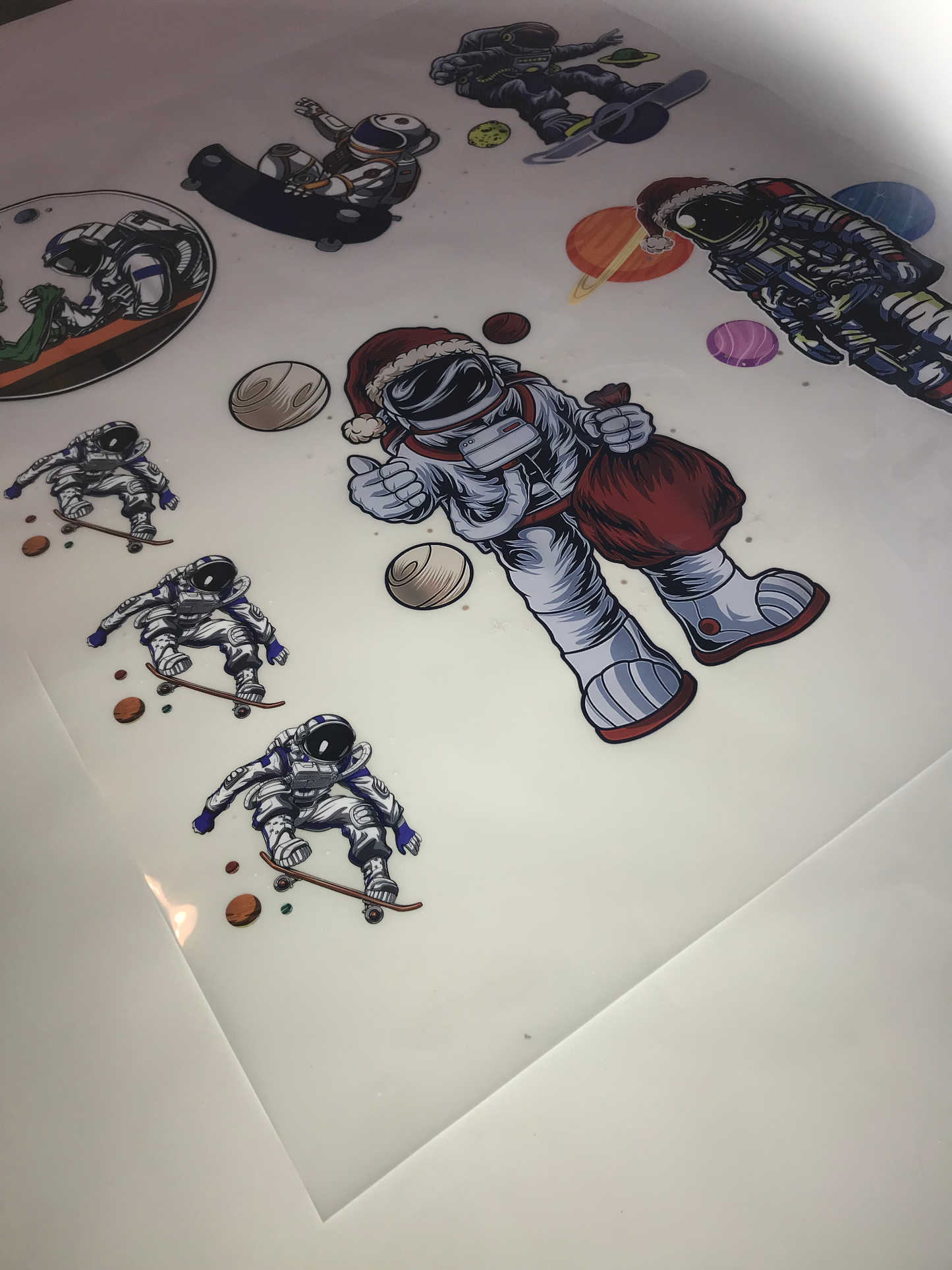 Angled view of 23"x24" DTF Gang Sheet