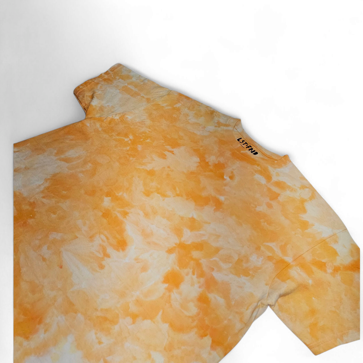 Vibrant orange and yellow tie-dye t-shirt, Citrus Bloom by LST&FND